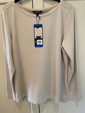 Banana Republic Light Beige Long Sleeve Crewneck Top